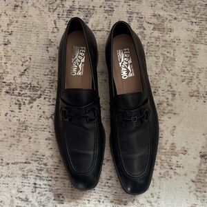Salvatore Ferragamo black leather loafers